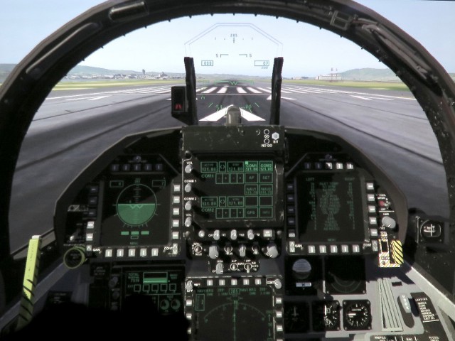 At San Francisco International Airport on runway 28L, the pilot is ready to light the afterburners for a speedy takeoff to intercept a “bogey” over the Pacific