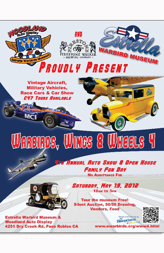 Warbirds Wings & Wheels 4 ,poster, May 19, 2012 at Estrella Warbirds Museum in Paso Robles