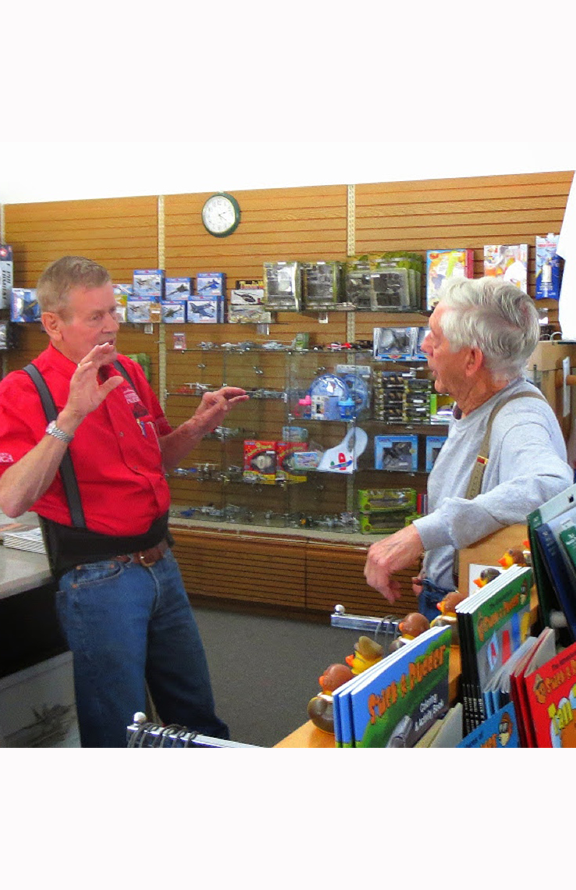Bobby Unser and Dick Woodland at Warbirds Wings & Wheels 6, May 10th, 2014, at Estrella Museum in Paso Robles