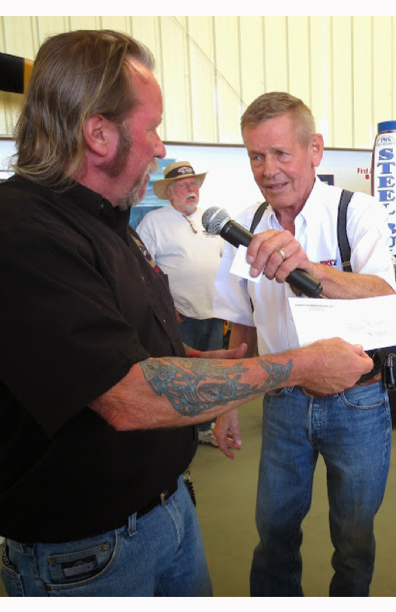 Bobby Unser and Dick Woodland at Warbirds Wings & Wheels 6, May 10th, 2014, at Estrella Museum in Paso Robles